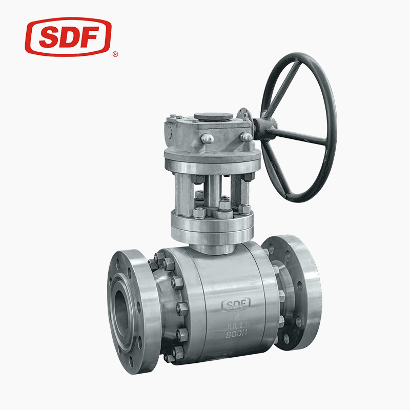 SDF High-Pressure 3PC Stainless Steel 316 Ball Valve, Flanged Manual Gear-Operated Industrial Ball Valve