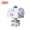 SDF DN100 Pneumatic Actuated Floating Control Ball Valve, Flanged Stainless Steel CF8 PN50 ASME Standard Valve