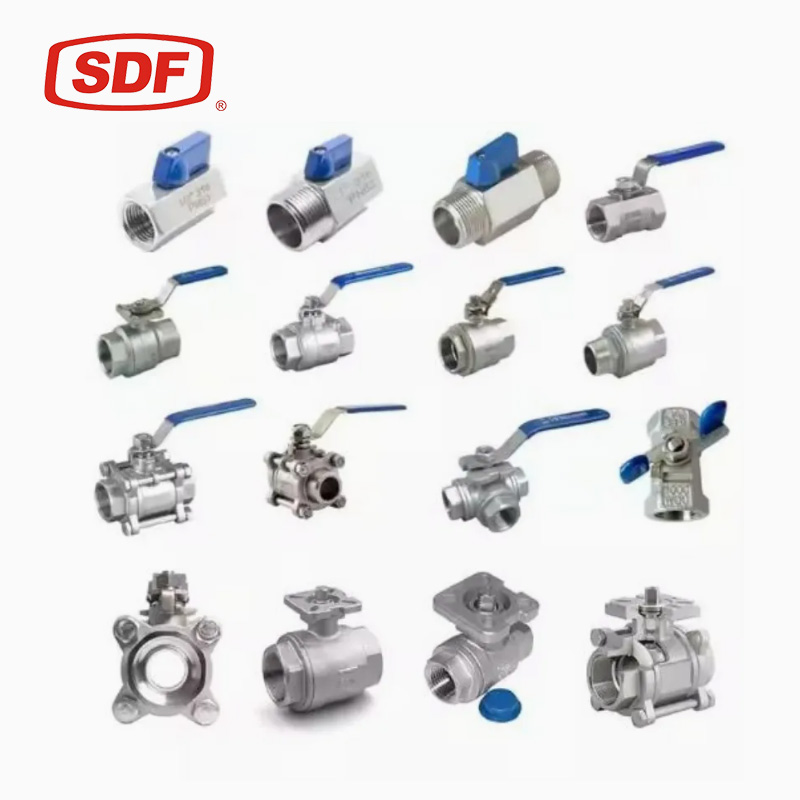 SDF Industrial Stainless Steel 2PC Ball Valve, 1/4" to 4" NPT BSP Threaded Floating Ball Valve for Water Control