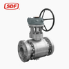 SDF High-Pressure 3PC Stainless Steel 316 Ball Valve, Flanged Manual Gear-Operated Industrial Ball Valve