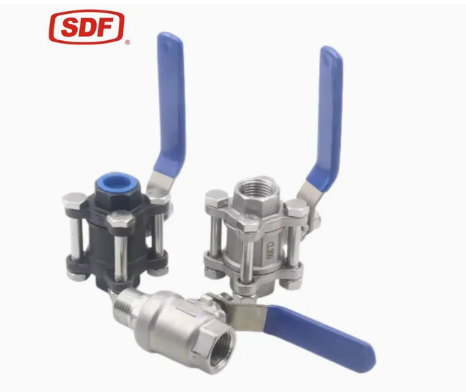 Durable Carbon Steel 3-Piece Manual Ball Valve for Industrial Use