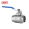 SDF Industrial Stainless Steel 2PC Ball Valve, 1/4" to 4" NPT BSP Threaded Floating Ball Valve for Water Control