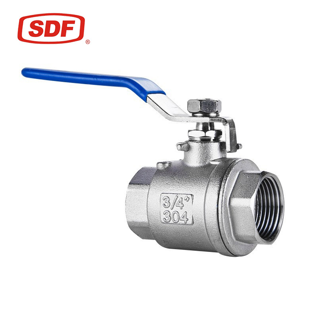 SDF Industrial Stainless Steel 2PC Ball Valve, 1/4" to 4" NPT BSP Threaded Floating Ball Valve for Water Control