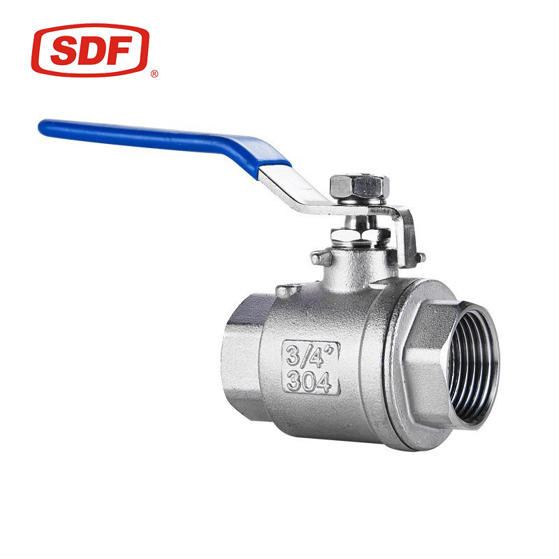 SDF Industrial Stainless Steel 2PC Ball Valve, 1/4" to 4" NPT BSP Threaded Floating Ball Valve for Water Control