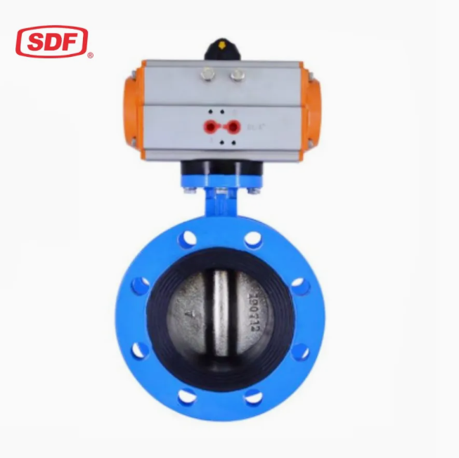 SDF Pneumatic Actuated Wafer Butterfly Valve, PTFE Lined Stainless Steel High-Performance Corrosion-Resistant Control Valve