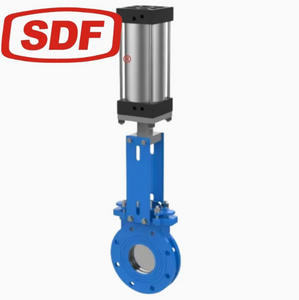 SDF Pneumatic Flanged Knife Gate Valve Ductile Iron Automated Slurry Valve for Wastewater and Industrial Applications