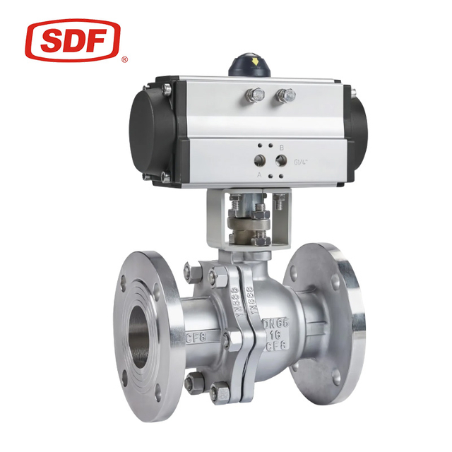 SDF 2-Piece Flanged Ball Valve with Pneumatic Actuator