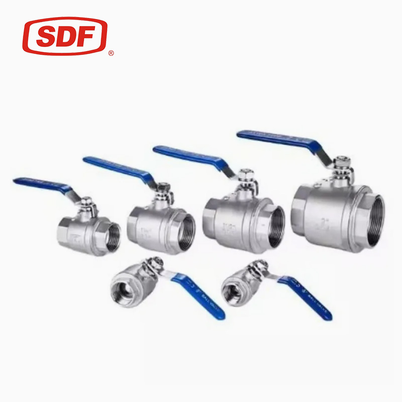 SDF Industrial Stainless Steel 2PC Ball Valve, 1/4" to 4" NPT BSP Threaded Floating Ball Valve for Water Control