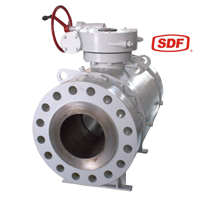 DN300 PN250 Trunnion Mounted Ball Valve, A105 Forged Steel, Gear Operated