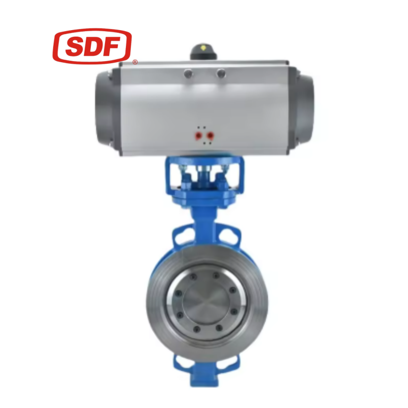 SDF Pneumatic Actuated Wafer Butterfly Valve, PTFE Lined Stainless Steel High-Performance Corrosion-Resistant Control Valve