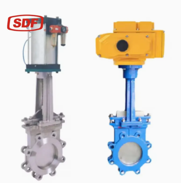 SDF Automated Knife Gate Valve, Pneumatic & Electric Flanged Lug Knife Gate Valve