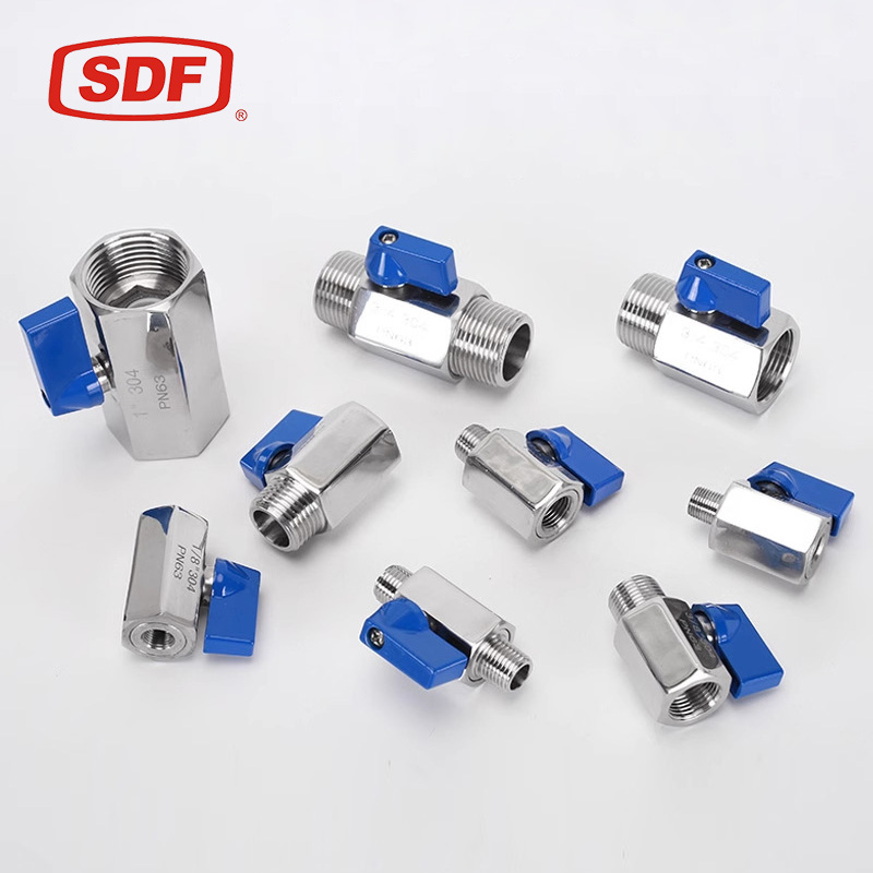 SDF Industrial Stainless Steel 2PC Ball Valve, 1/4" to 4" NPT BSP Threaded Floating Ball Valve for Water Control