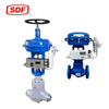 SDF DN40 Pneumatic Diaphragm Steam Control Valve, Flanged Stainless Steel Single Seated Regulating Valve for Oil and Chemical Industry
