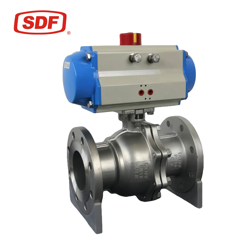 SDF 2-Piece Flanged Ball Valve with Pneumatic Actuator