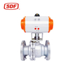 SDF DN100 Pneumatic Actuated Floating Control Ball Valve, Flanged Stainless Steel CF8 PN50 ASME Standard Valve